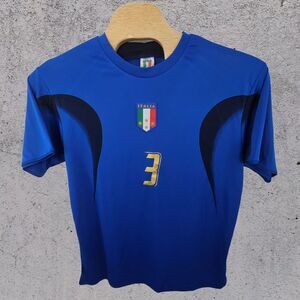 Italy Jersey Size Large Neil Barrett Grosso #3 Blue Home Soccer Club Futbol Mens